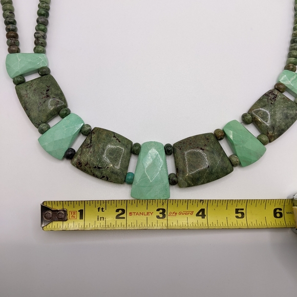 Green Opal and Variscite Gemstone Necklace Jay King - Picture 9 of 12